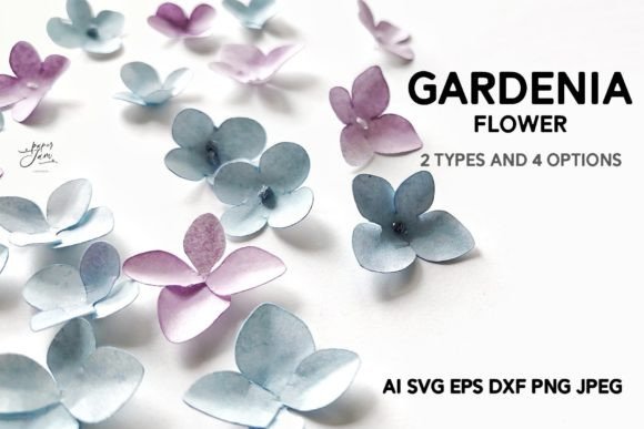 3D SVG Gardenia Paper Flower for Digital Sellers