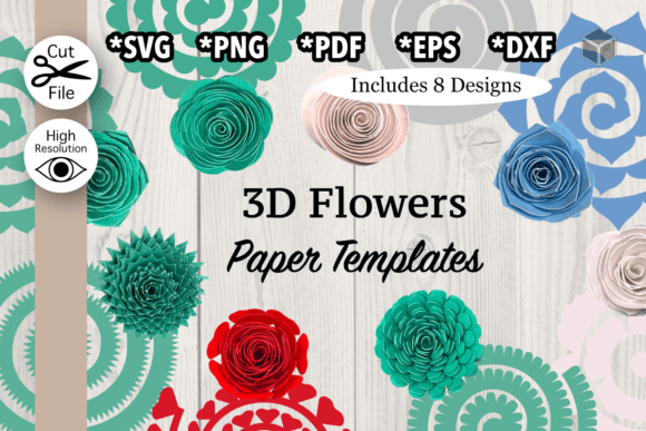3D SVG Paper Flowers for Creative Design Projects