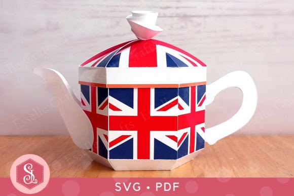 3D SVG Union Flag Teapot Box: A British-Inspired Design Asset for Creative Projects