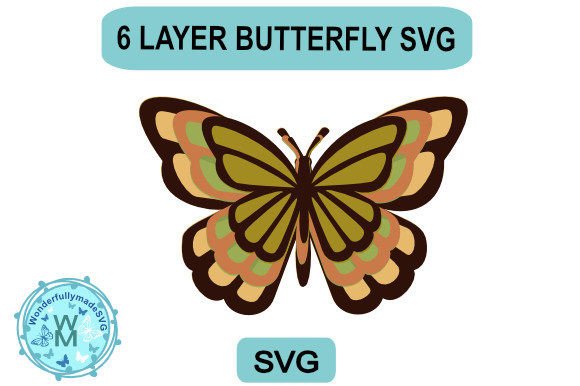6 Layers Butterfly: A 3D SVG Graphic for Creative Sellers