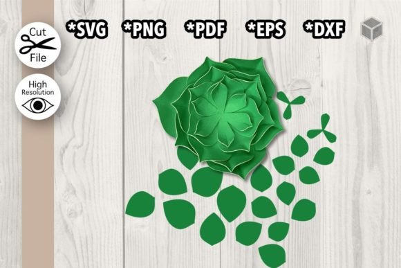 Blooming Succulent Template: A 3D SVG Paper Flower for Small Business Branding