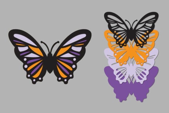Butterfly Layered Papercut: A Spring Graphic for Crafts and Branding