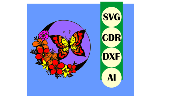 Butterfly with Flowers 3D SVG for Paper Flower Branding