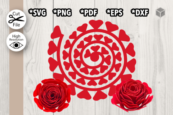 Heart Petals Roll Up Flower: A 3D SVG for Paper Flowers with Branding Potential