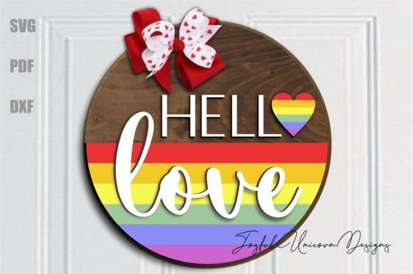Hello Love Sign SVG LGBT Rainbow Flag – 3D Shape for Bold Editorial Design