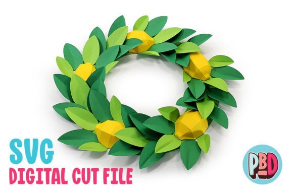 Lemon Wreath 3D SVG: A Vibrant Addition to Paper Flower Design Projects