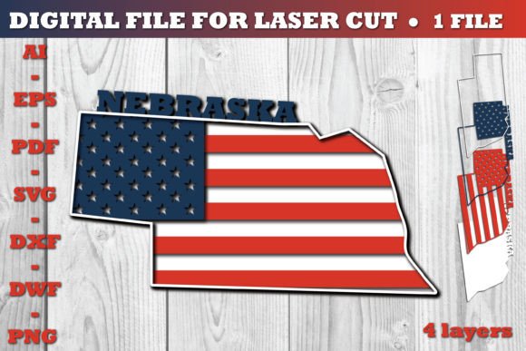 Nebraska USA 3D SVG Flag Paper Cut: A Powerful Graphics & Crafts Design Asset