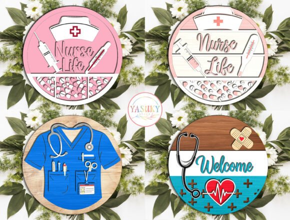 Nurse Life Door Hanger Cut File SVG for Laser Cutting and Other Celebrations