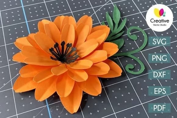 Paper Flower SVG Template №2: A Versatile 3D Design for Branding
