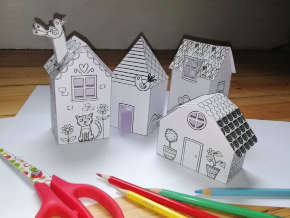 Paper Houses for Kids: A 3D SVG Craft Asset for Kids Crafts