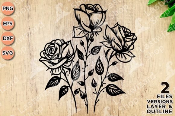 Roses Bouquets Layered SVG, Romantic – A Practical Graphic Design Asset for Digital Sellers