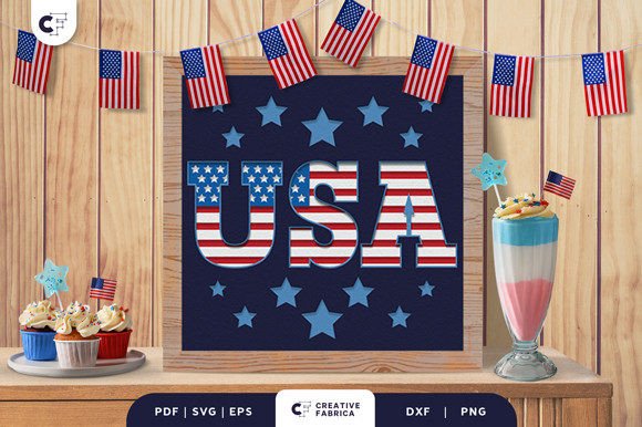 USA Map Text Sign Shadow Box Papercut Review