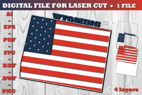 Wyoming USA 3D SVG Flag Paper Cut Review for Real Projects